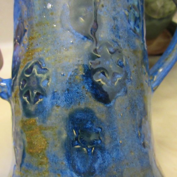 Handmade MCM Style Tall Two Handle Vase - Picture 10 of 11